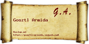 Gosztl Armida névjegykártya
